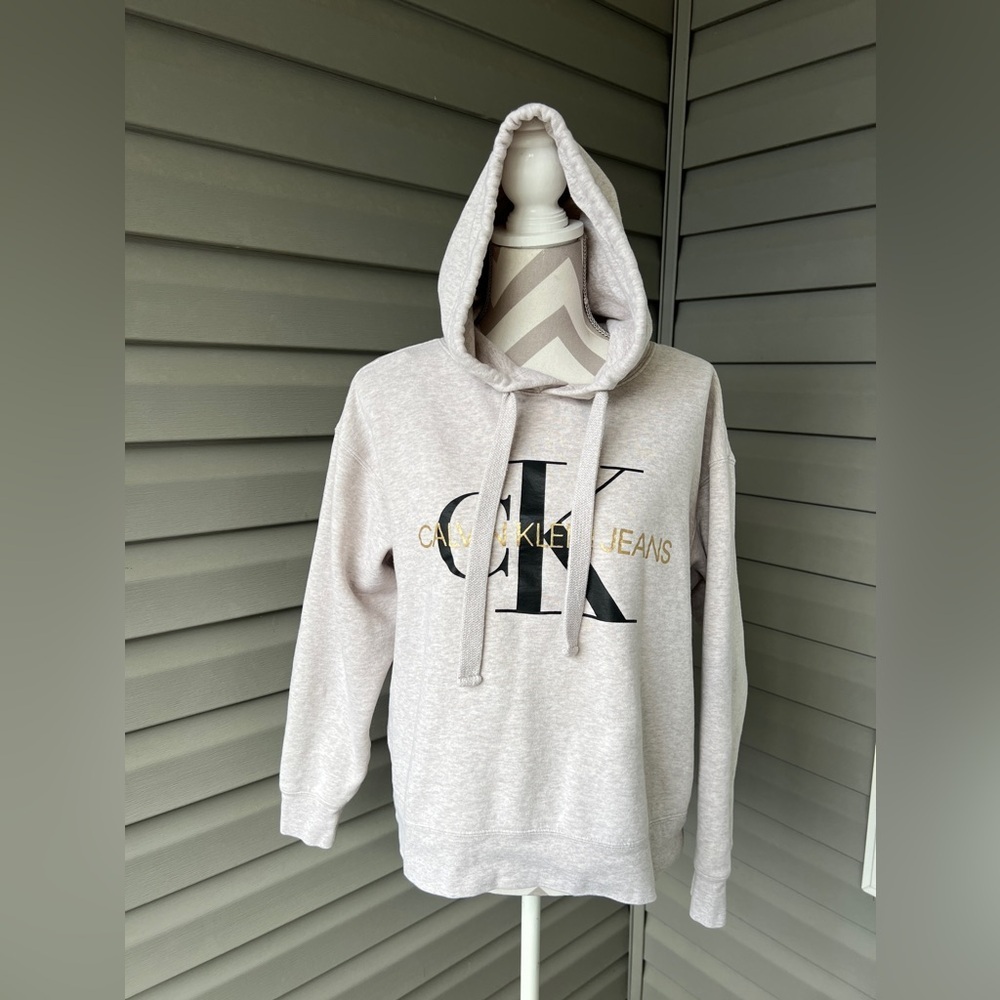 Calvin Klein Jeans Women's Cream Hoodie Sz M